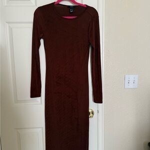 Forever 21 Rich Brown Long Sleeve Dress